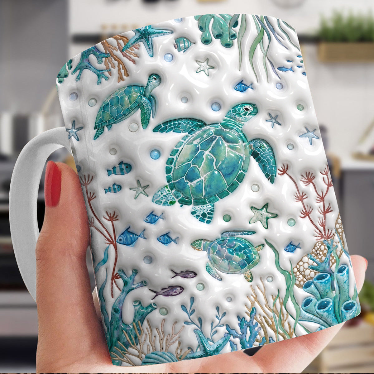 Sea Turtle 11 oz Mug Sea Turtle Reef Garden