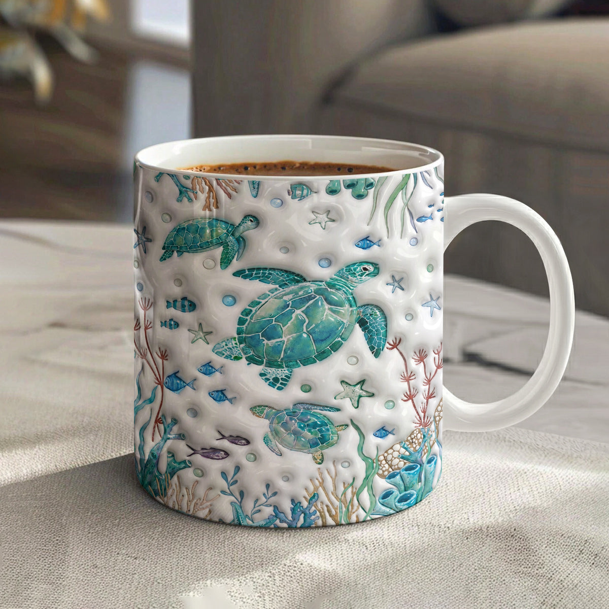 Sea Turtle 11 oz Mug Sea Turtle Reef Garden