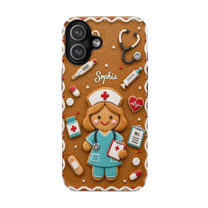 Personalized Nurse Phone Case Gingerbread Nurse Christmas