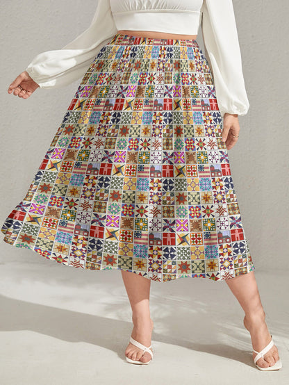 Quilting Pocket Midi Skirt BlockBust Quilt