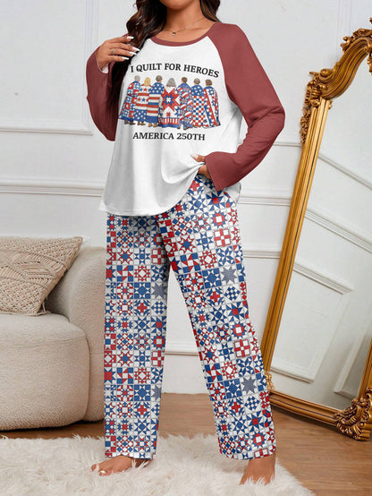 Quilting Lover Raglan Lounge Pajamas Threads Of Heroic Legacy