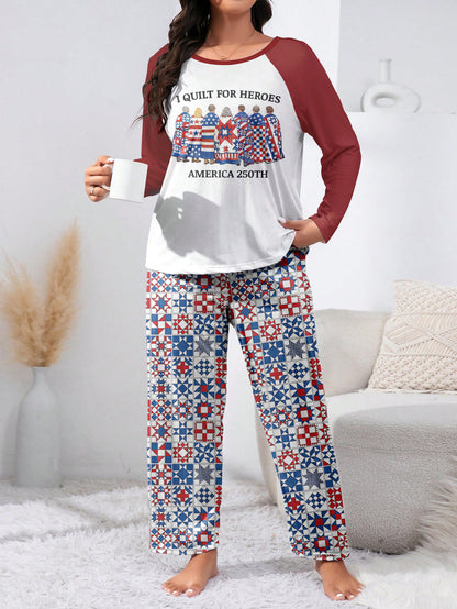 Quilting Lover Raglan Lounge Pajamas Threads Of Heroic Legacy