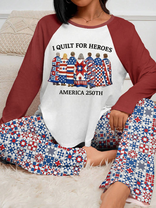 Quilting Lover Raglan Lounge Pajamas Threads Of Heroic Legacy
