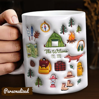 Camping Ceramic Mug Personalized Family Camping