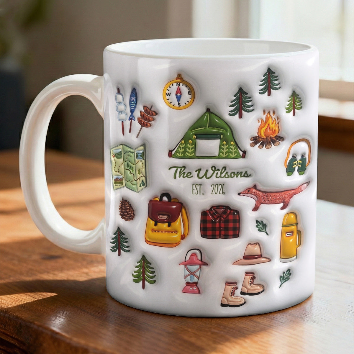 Camping Ceramic Mug Personalized Family Camping
