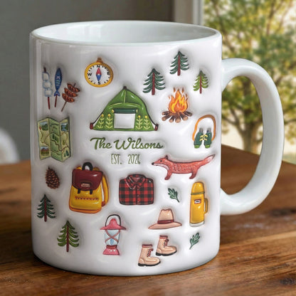 Camping Ceramic Mug Personalized Family Camping