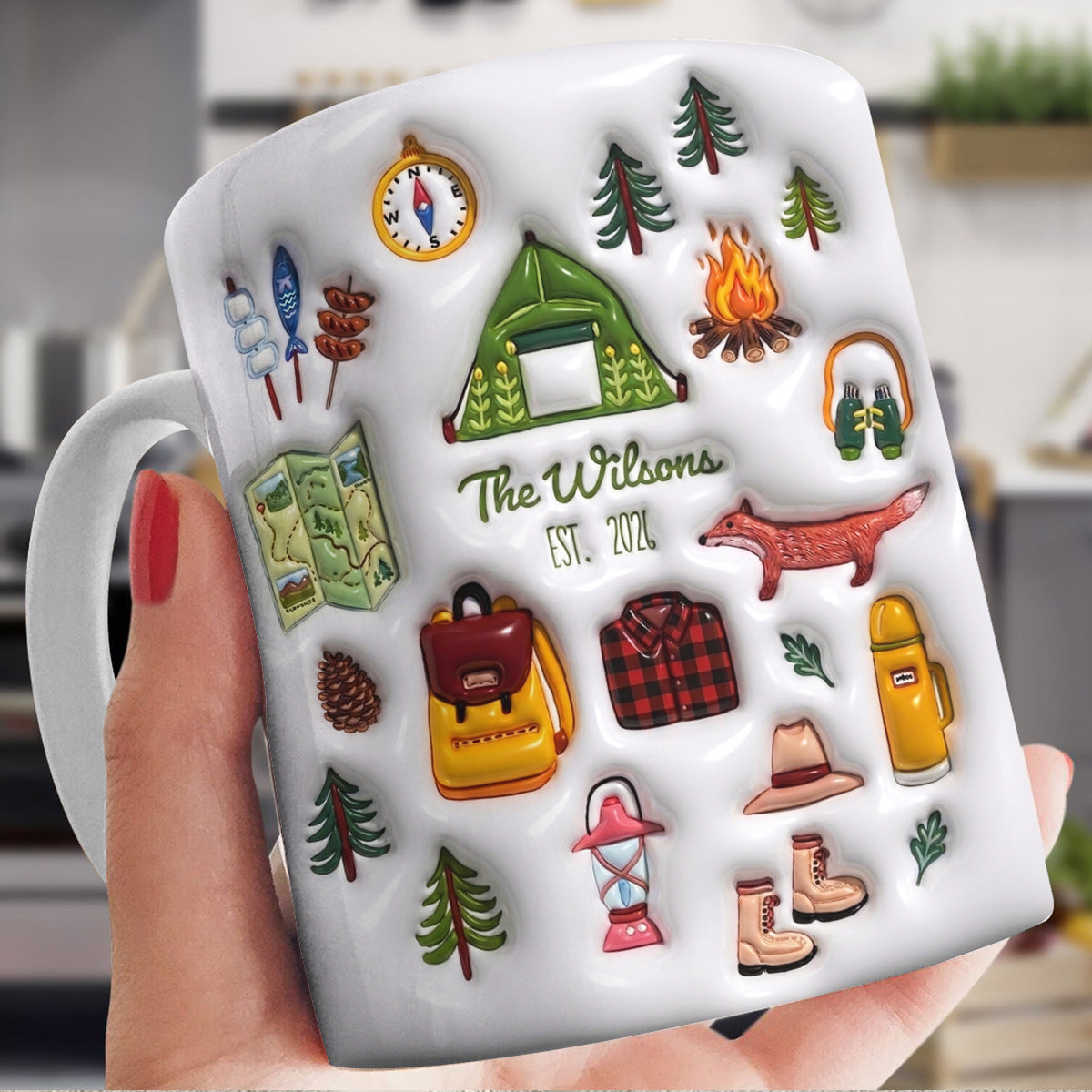 Camping Ceramic Mug Personalized Family Camping