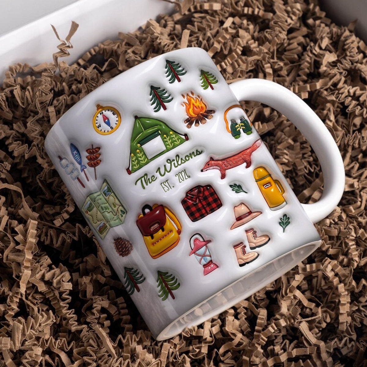 Camping Ceramic Mug Personalized Family Camping