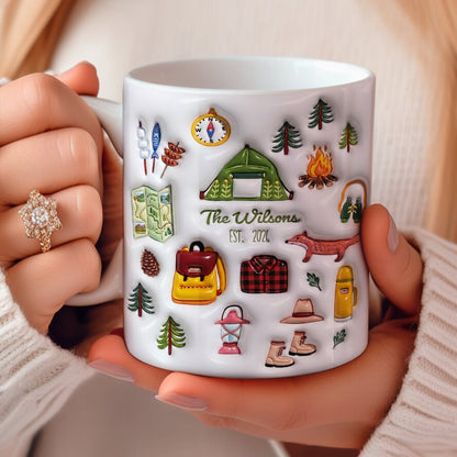 Camping Ceramic Mug Personalized Family Camping
