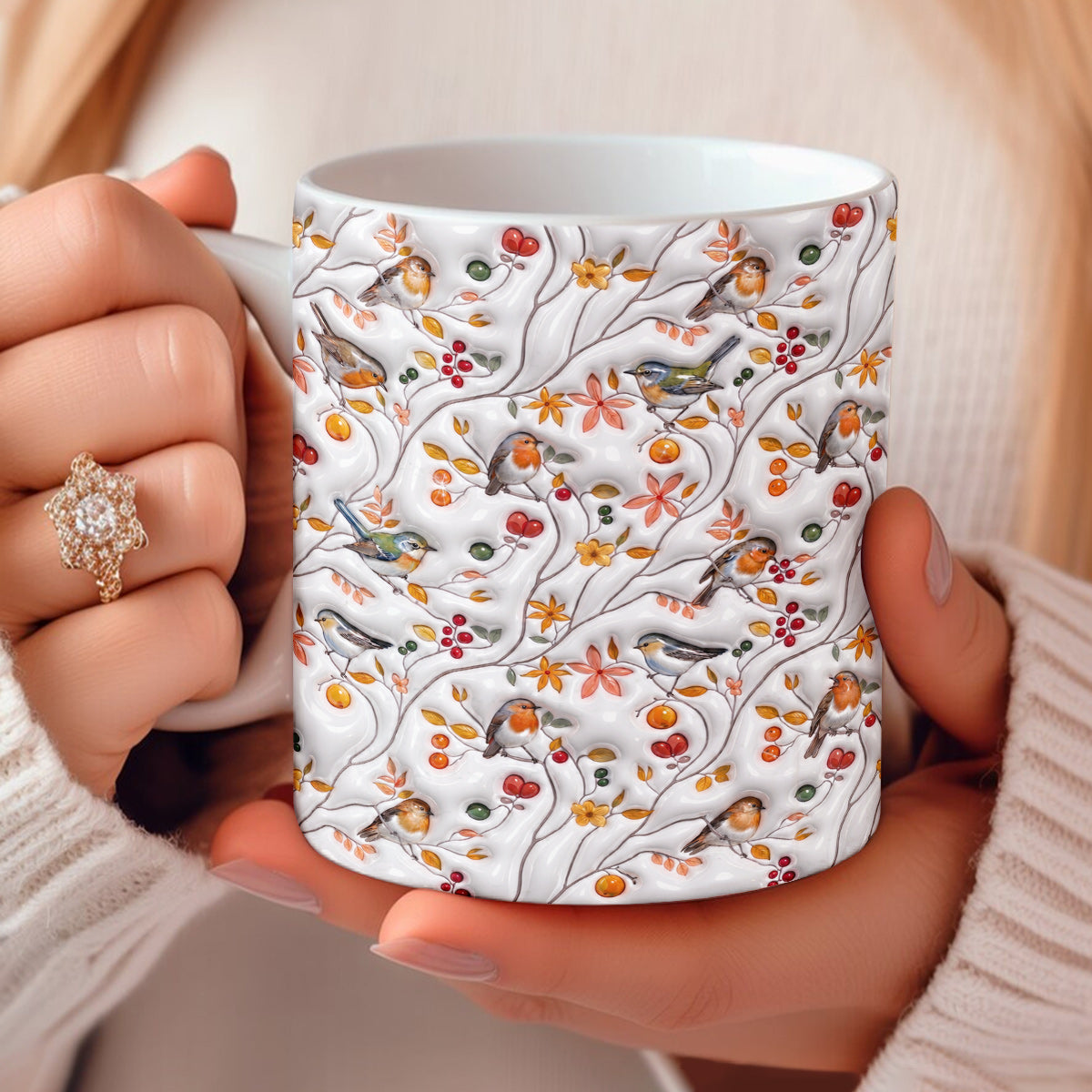 Songbird Lovers 11 oz Mug Moonpetal Melody Garden Whisper