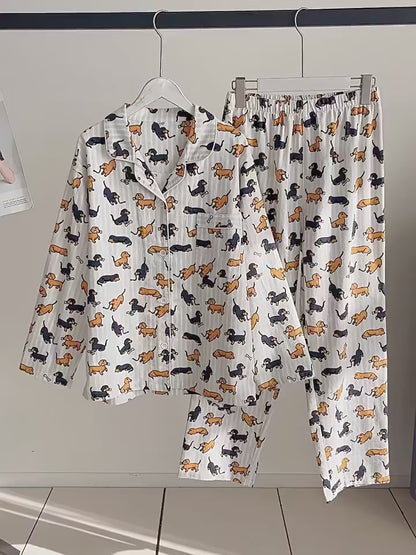 Dachshund Cotton Fleece Pajamas