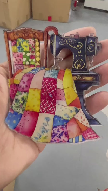 Sewing Lover 2D Acrylic Ornament Personalized Antique Treasure