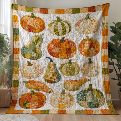 Autumn Quilted Blanket Harvest Pumpkin Patch