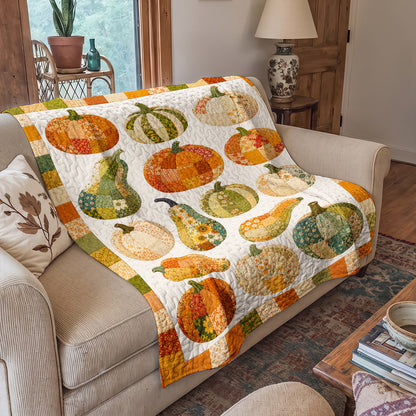 Autumn Quilted Blanket Harvest Pumpkin Patch