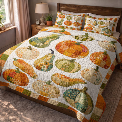 Autumn Quilted Blanket Harvest Pumpkin Patch