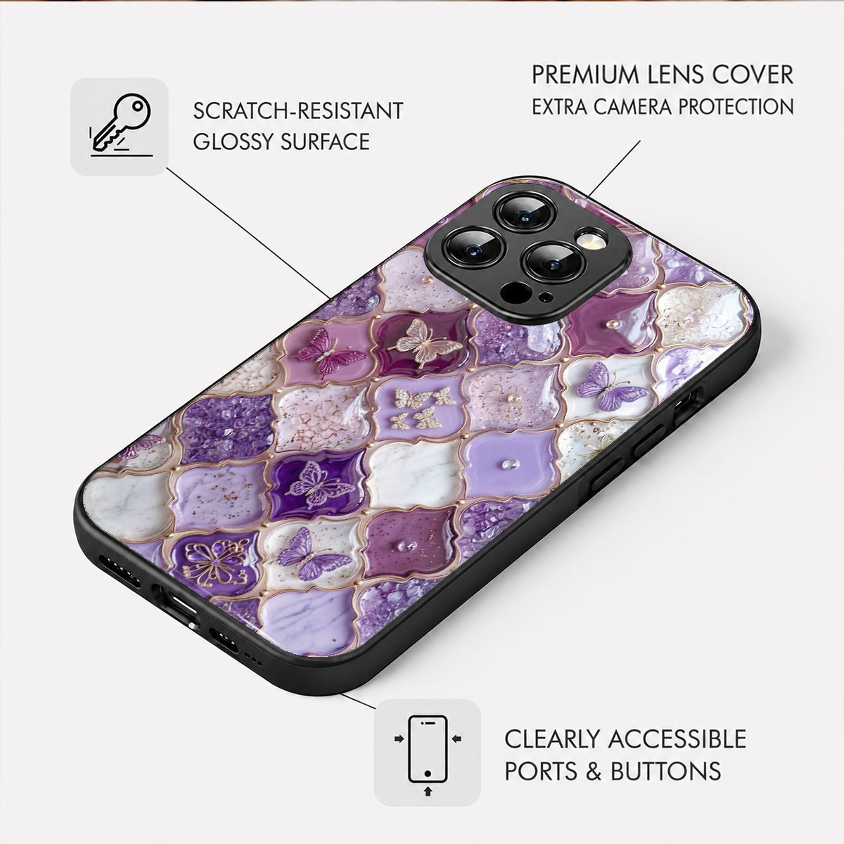 Butterfly Phone Case Amethyst Butterfly