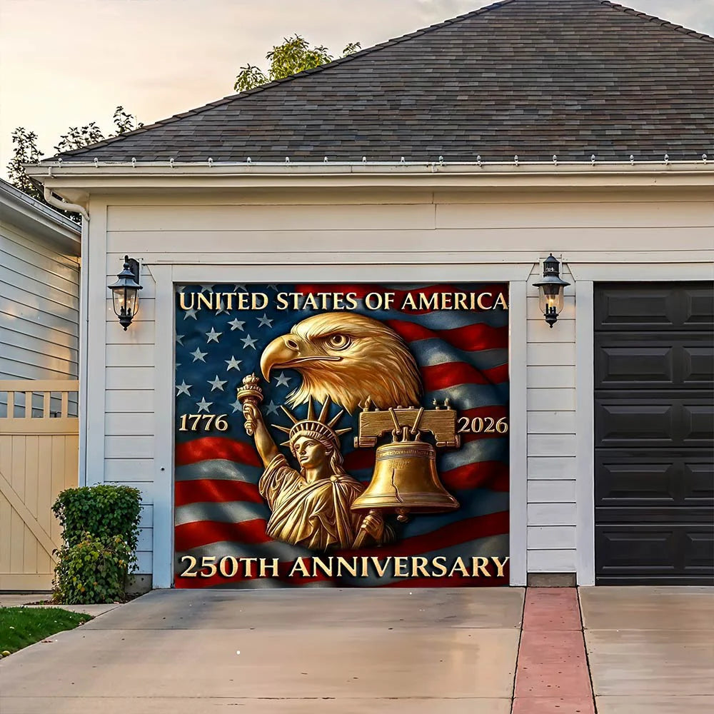 Patriotic Garage Door Banner - America 250th Anniversary