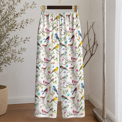 Bird Lovers Lounge Pants Whispering Songbirds Blossom Haven