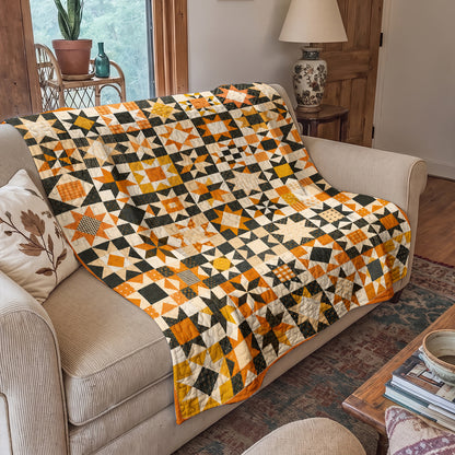 Quilted Blanket Harvest Star Patchwork