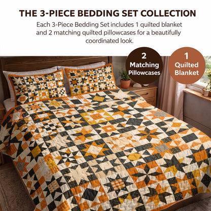 Quilted Blanket Harvest Star Patchwork