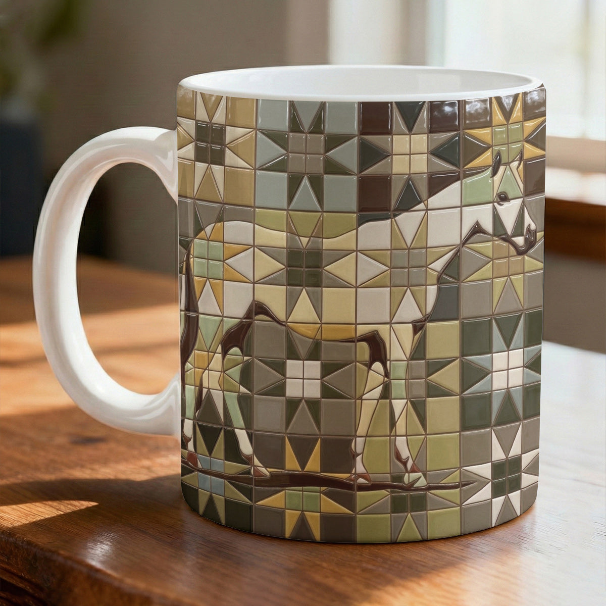 Horse Ceramic Mug Patchwork Prairie Horse