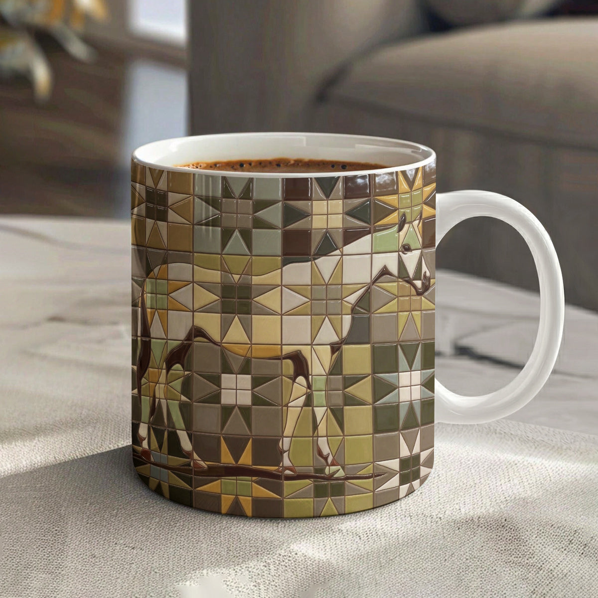 Horse Ceramic Mug Patchwork Prairie Horse