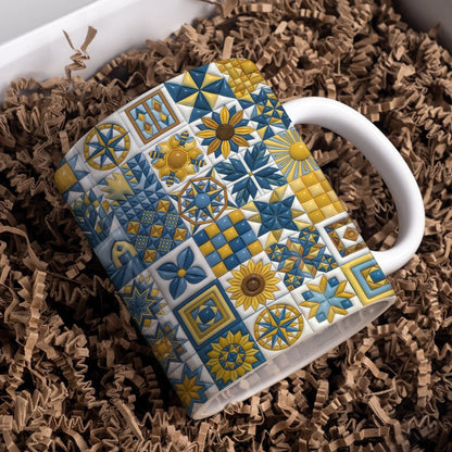 Sunflower Quilt Charm 11 oz Mug