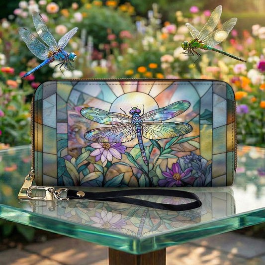 Dragonfly Bloom Leather Wallet Ethereal Dragonfly Bloom Sanctuary