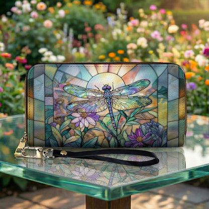 Dragonfly Bloom Leather Wallet Ethereal Dragonfly Bloom Sanctuary