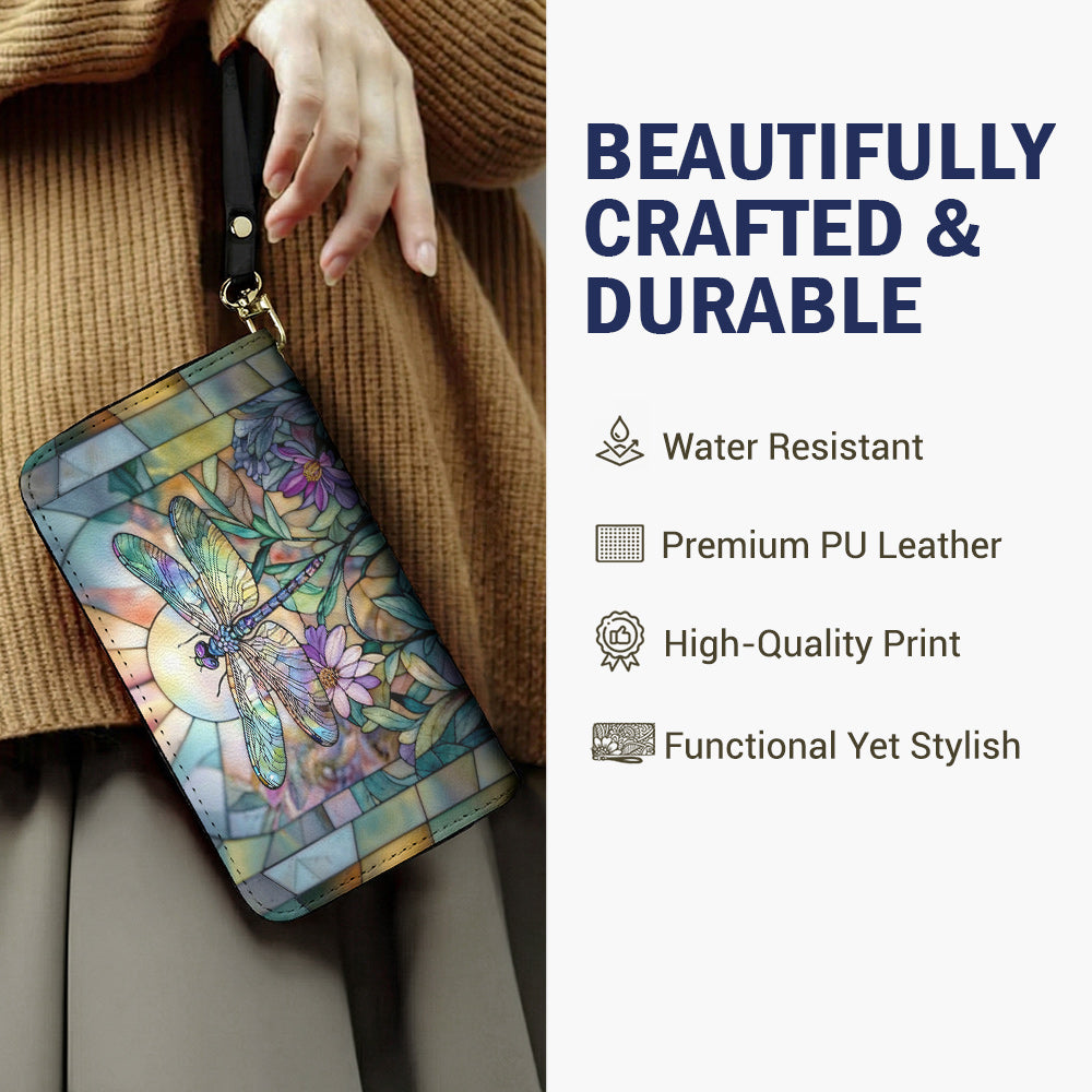Dragonfly Bloom Leather Wallet Ethereal Dragonfly Bloom Sanctuary