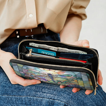 Dragonfly Bloom Leather Wallet Ethereal Dragonfly Bloom Sanctuary