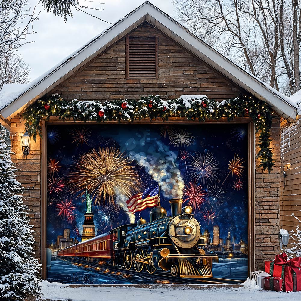 Patriotic Garage Door Banner - The Freedom Express