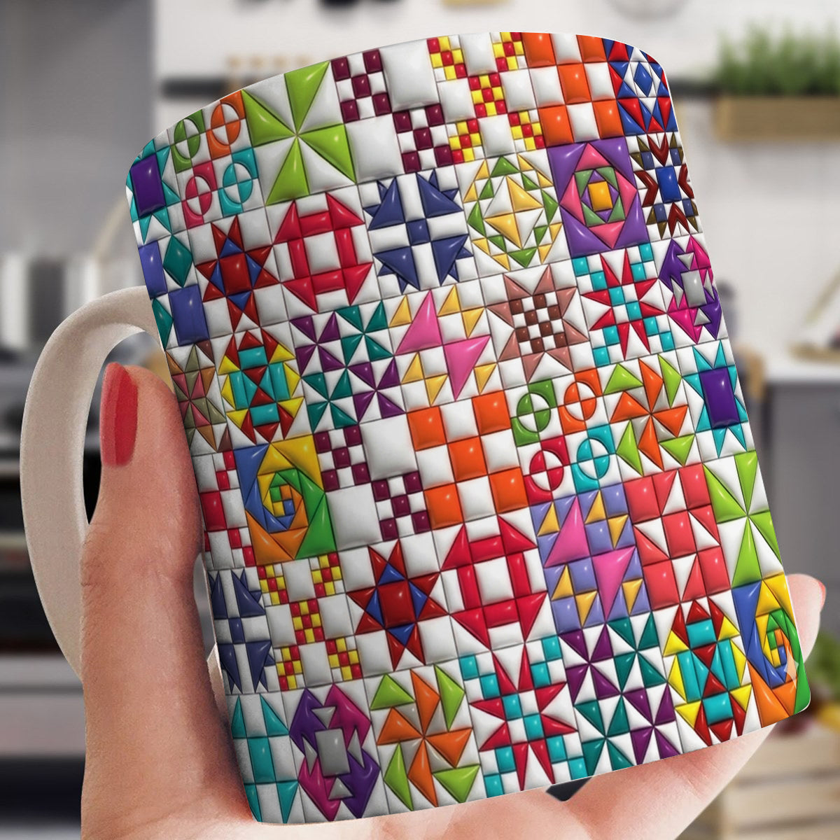 Sewing Lover 11Oz Mug Colorful Quilt Blocks