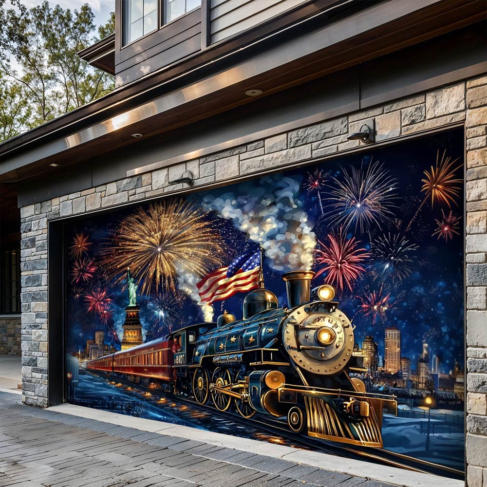 Patriotic Garage Door Banner - The Freedom Express