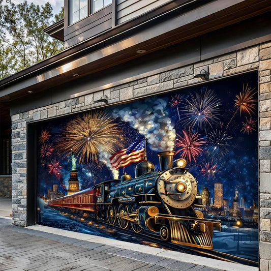 Patriotic Garage Door Banner - The Freedom Express