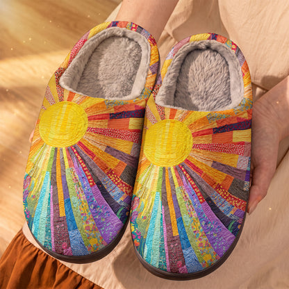 Hippie Fleece Lined Slippers Cheerful Sunshine