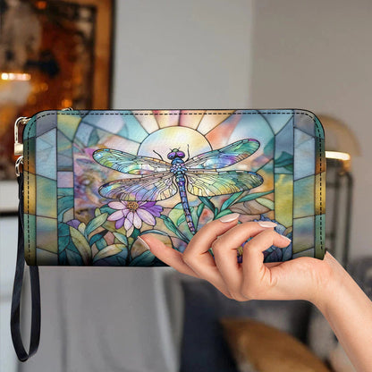 Dragonfly Bloom Leather Wallet Ethereal Dragonfly Bloom Sanctuary