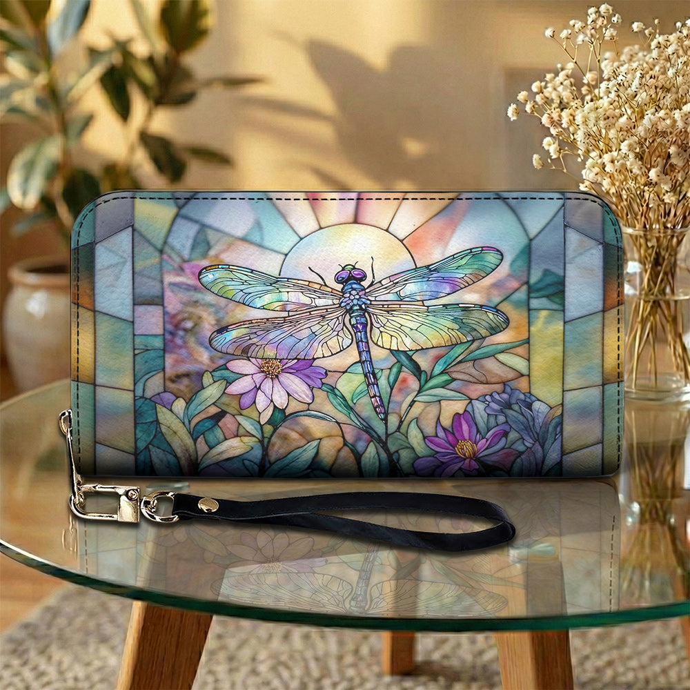 Dragonfly Bloom Leather Wallet Ethereal Dragonfly Bloom Sanctuary