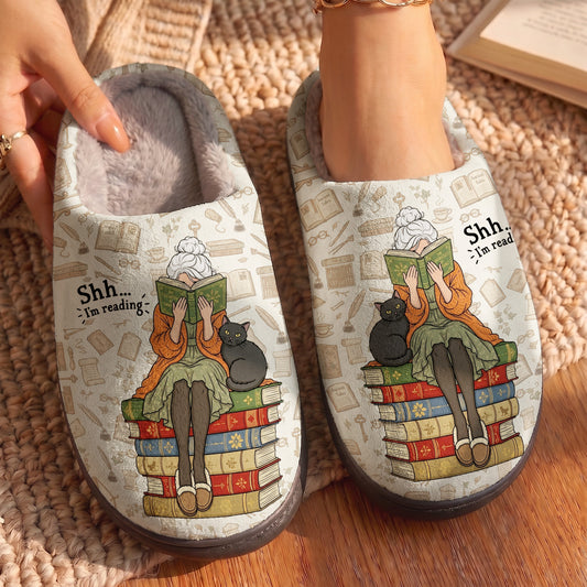 Reading Fleece Lined Slippers Shh… I’m Reading