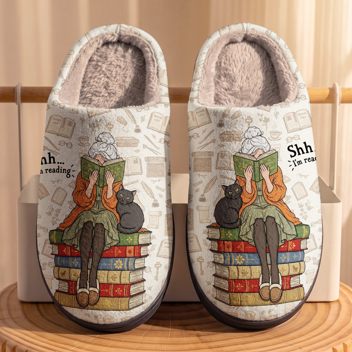 Reading Fleece Lined Slippers Shh… I’m Reading