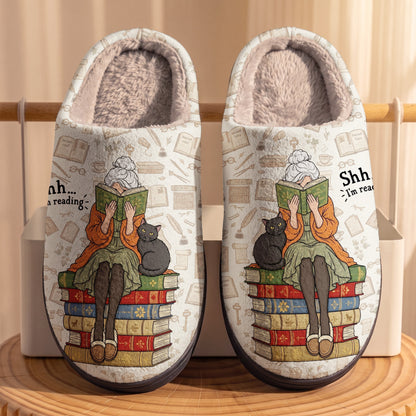 Reading Fleece Lined Slippers Shh… I’m Reading