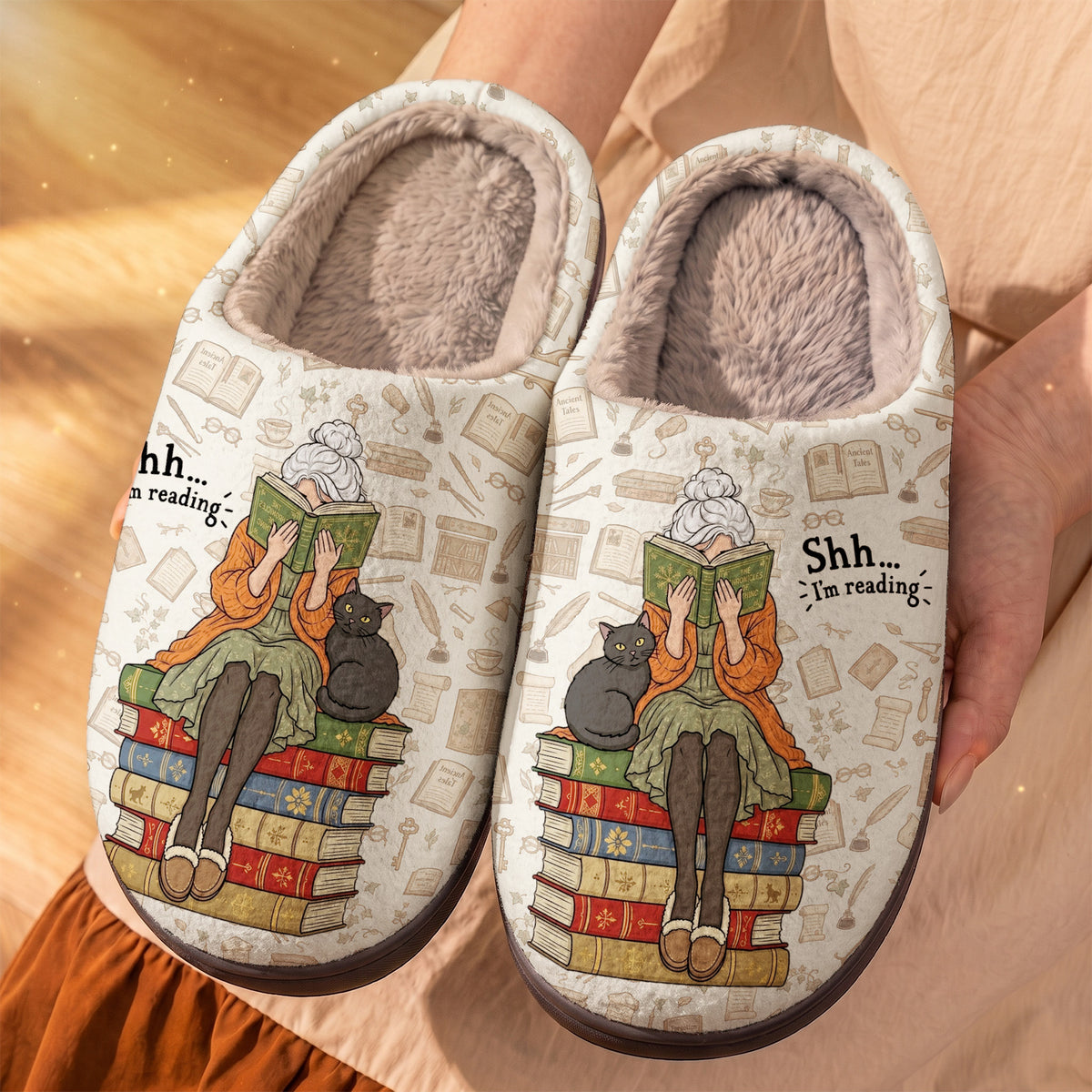 Reading Fleece Lined Slippers Shh… I’m Reading