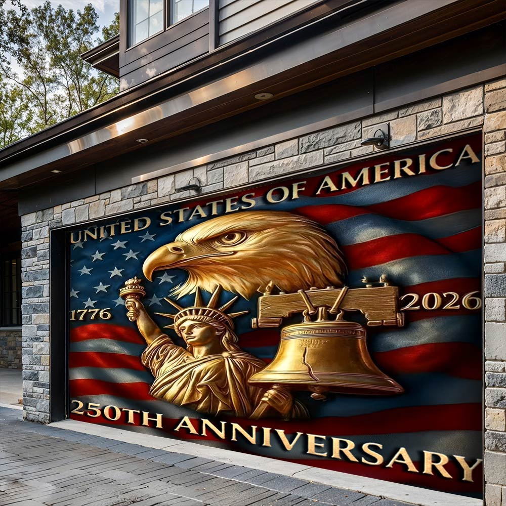 Patriotic Garage Door Banner - America 250th Anniversary