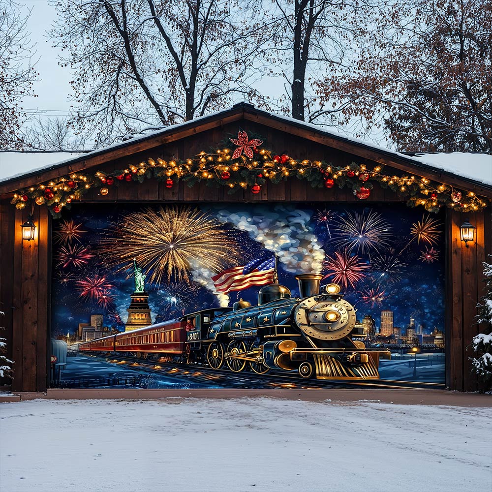 Patriotic Garage Door Banner - The Freedom Express
