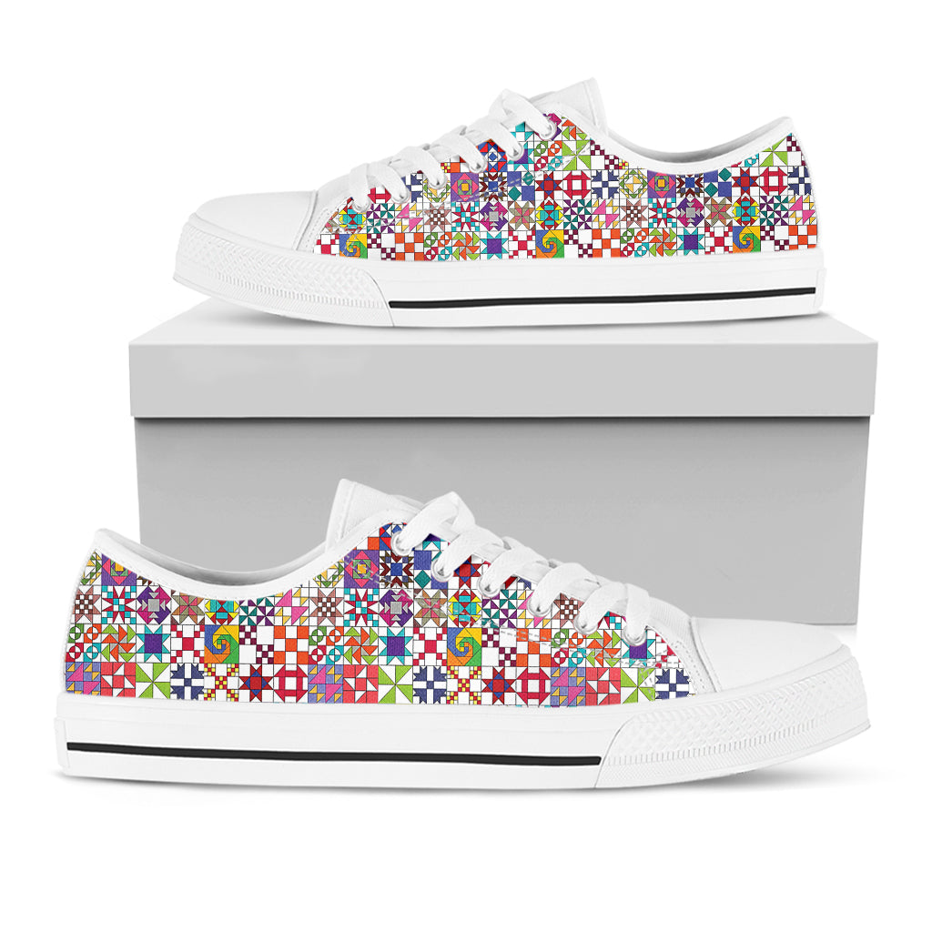 Sewing Lover Women's Low Top Shoes ColorBurst Quilt Blocks