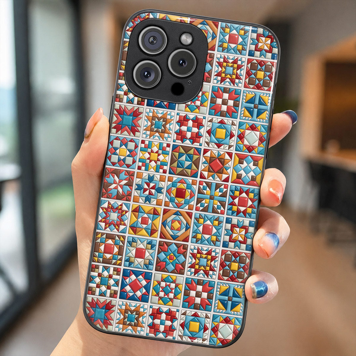 Sewing Lover Phone Case Chromatic Quilt Blocks