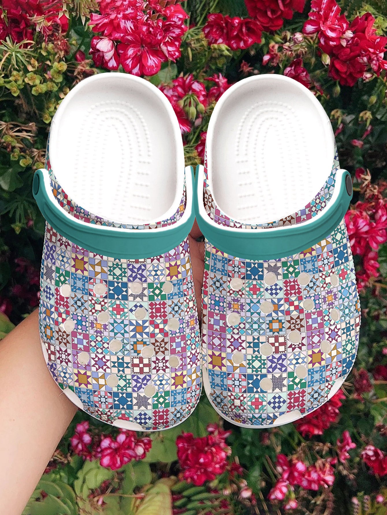 Sewing Lover Graphic Clogs Traditional Quilt Blocks