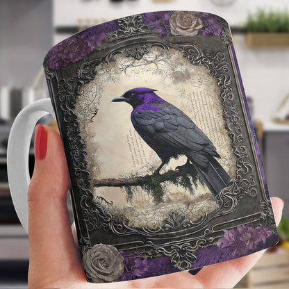 Gothic Ceramic Mug Violet Raven