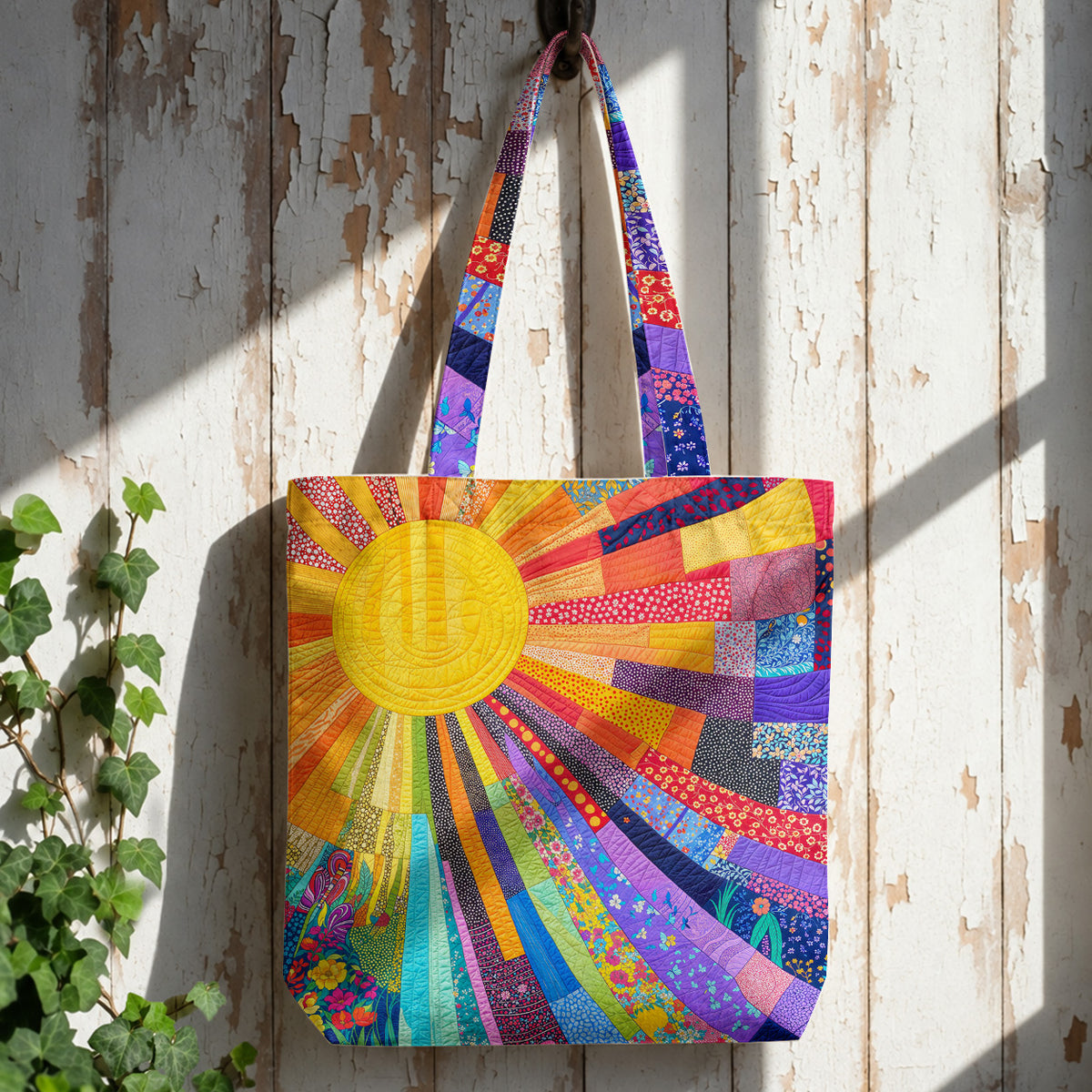 Hippie Canvas Tote Bag Cheerful Sunshine