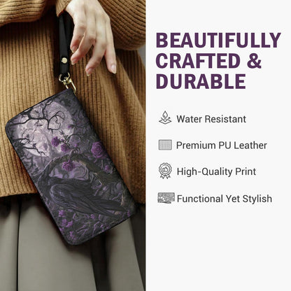 Gothic Leather Wallet Moonlit Raven